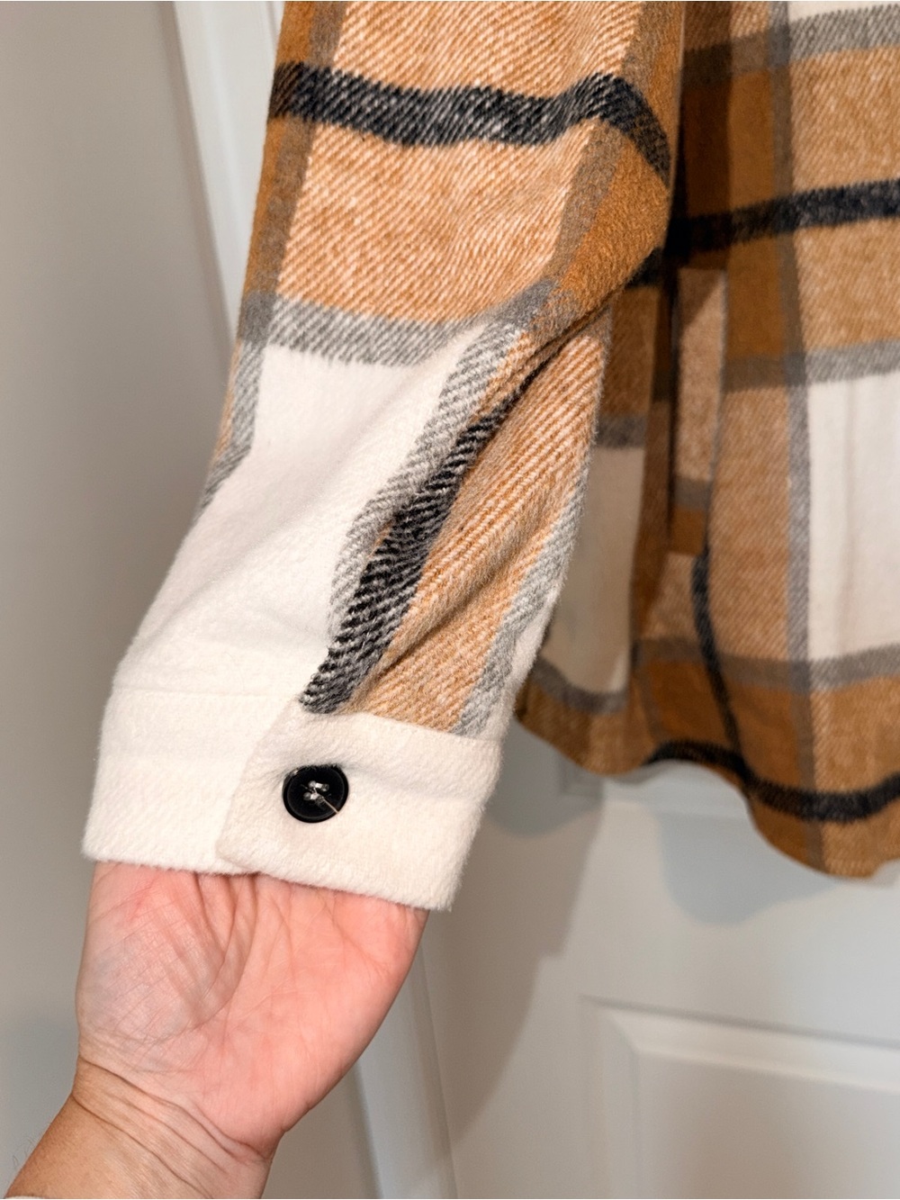 Beaully, Mustard/White/Black Plaid Shacket, 2X - Picture 8 of 10